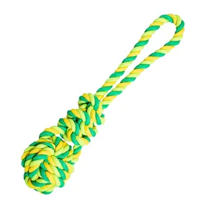 Preťahovadlo lopta s uzlom HipHop bavlnené 23 cm / 90 g limetková, zelená